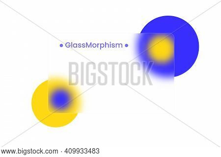 Abstract Background. Transparent Frame In Glass Morphism Style