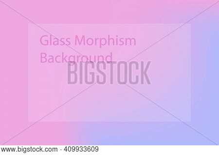 Abstract Gradient Background. Transparent Frame In Glass Morphism Style