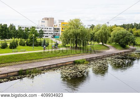 Panevezys, Lithuania - July 23, 2017: Public Park Senvage Park In Panevezys City Center.