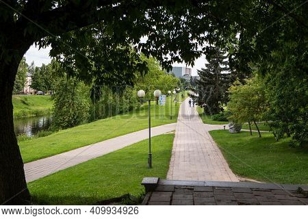 Panevezys, Lithuania - July 23, 2017: Public Park Senvage Park  In Panevezys City Center.