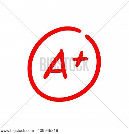 A+ Letter Grade, A Plus Illustration, Excellent Test Score