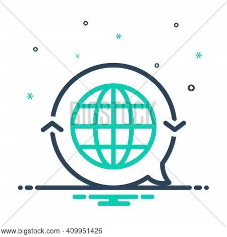 Mix Icon For Translate Globe International Render Retranslate Interpret Clarify Convert Language