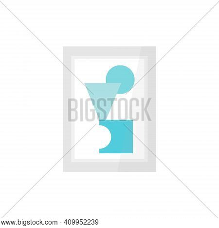 Abstract Picture In A Frame On The Wall In The Living Room. Flat Vector Illustration
