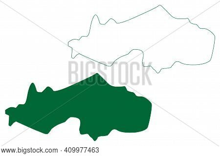 Kamrup Metropolitan District (assam State, Republic Of India) Map Vector Illustration, Scribble Sket