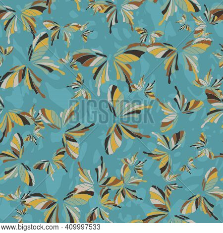 Beautiful Butterfliy Wings Seamless Vector Pattern. Surface Print Design For Fabrics, Stationery, Sc