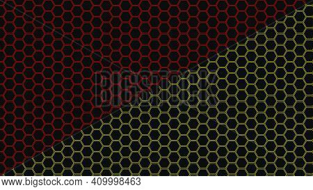 Red And Yellow Hexagons Abstract Illustration Background