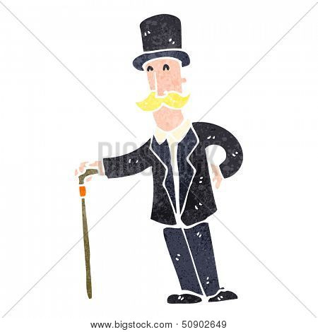 retro cartoon wealthy man