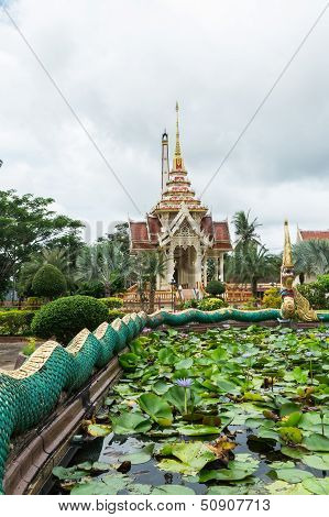 Pond Of Lotus In Front Of Crematorium