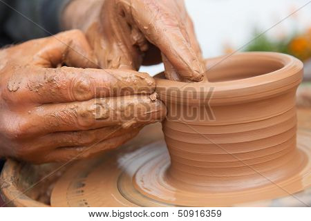 Craftsman Works In Clay Dishes