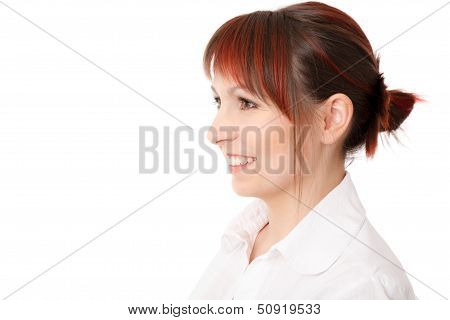 Close-up Profile Of Smiling Young Woman