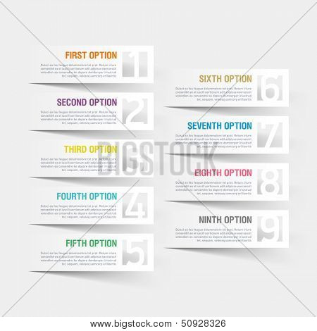 Abstract infographics number options template. Vector.