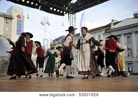 ZAGREB,CROATIA - JULY 19: Members of folk groups Santa Gorizia from Italy during the 47th International Folklore Festival in center of Zagreb,Croatia on July 19,2013