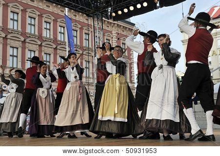 ZAGREB,CROATIA - JULY 19: Members of folk groups Santa Gorizia from Italy during the 47th International Folklore Festival in center of Zagreb,Croatia on July 19,2013