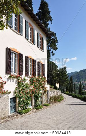 Park of Villa Serbelloni in Bellagio at the famous Italian lake Como 