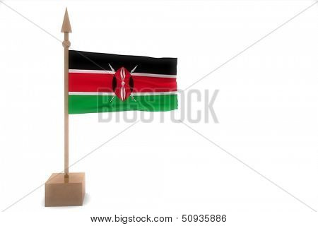 kenia waving flag isolated on white 