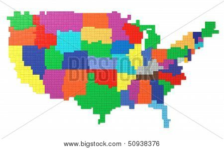 Toy Bricks American Map