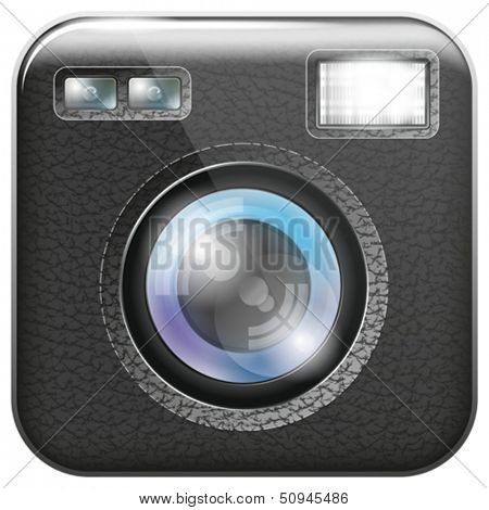 Vector camera lens app icon with blends and transparent. All layers well organized and easy to edit