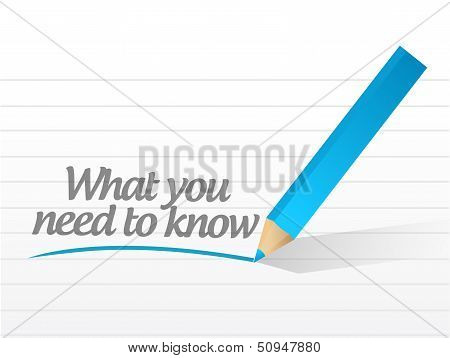 What You Need To Know Written