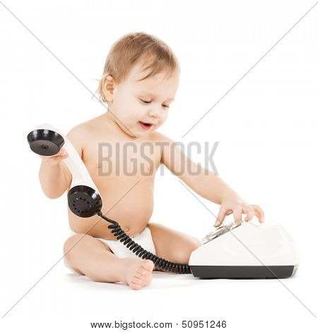 childhood and toy concept - curious child playing with phone