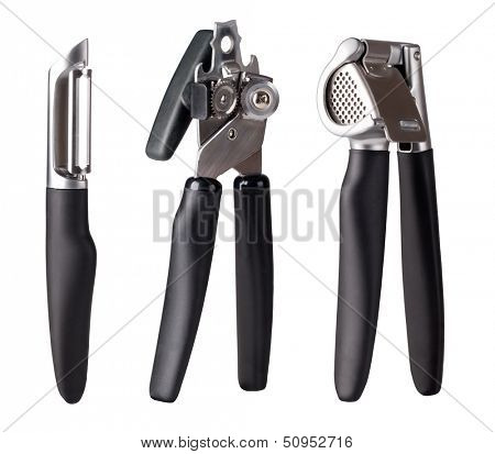 kitchen tools on a white background