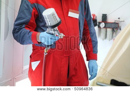 The image of working painter