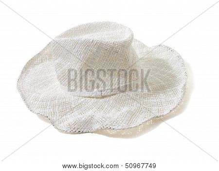 White Straw Woven Floppy Hat