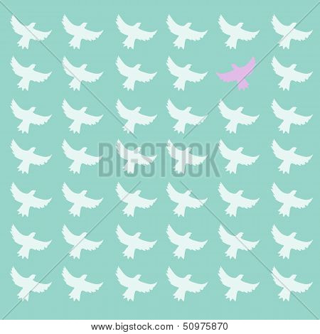 Pink Bird Differrent From The Other