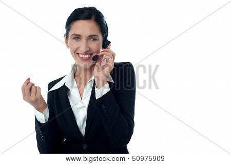 Female Customer Support Executive On Call