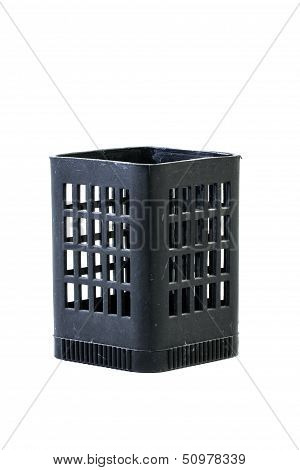 Holder over white background