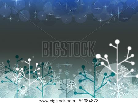 Abstract dark Christmas horizontal background with copy space.