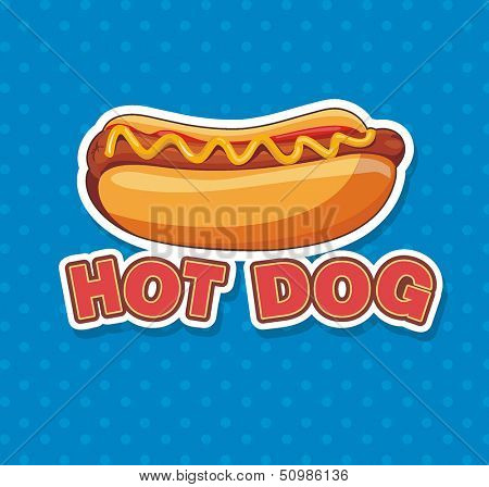 Vector illustration with Hot Dog