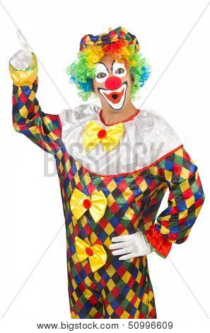 Funny clown isolated on white