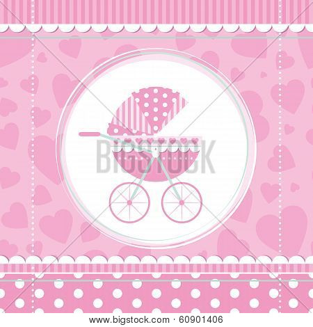 pink girl baby stroller