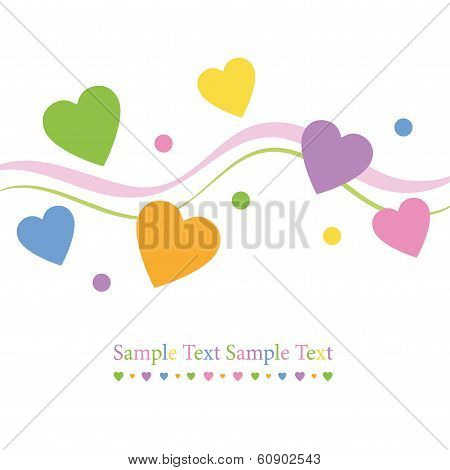 colorful hearts greeting card