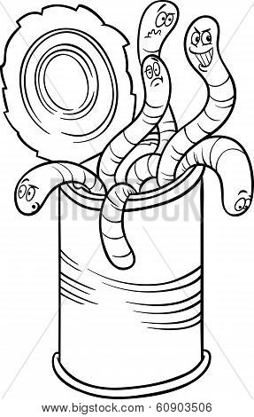 Can Of Worms Saying Cartoon