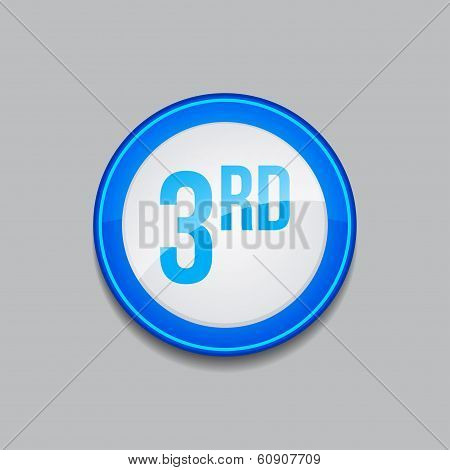 3rd Circular Vector Blue Web Icon Button