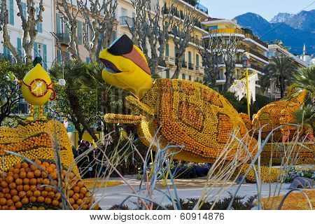 Citrus Exhibition At The Lemon Festival Of Menton