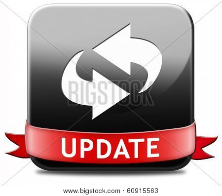 Update button updating software now and here to the latest newest version or new edition