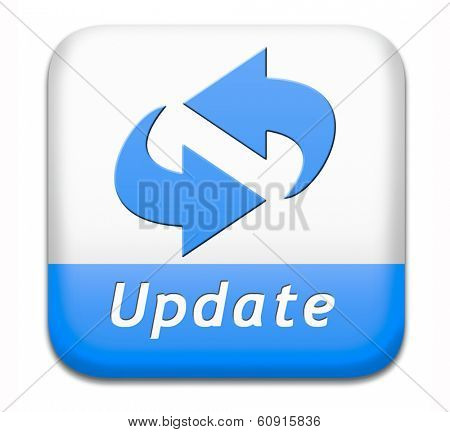 Update button updating software now and here to the latest newest version or new edition