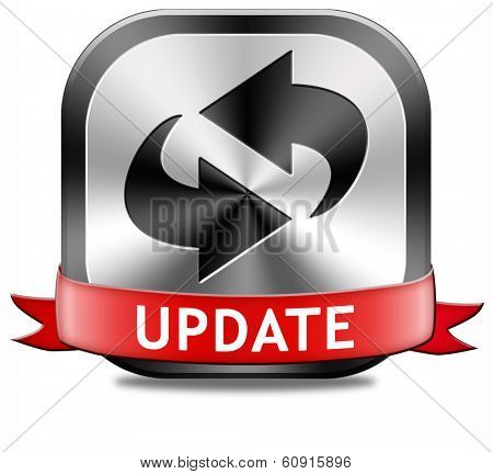 Update button updating software now and here to the latest newest version or new edition