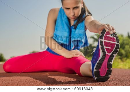 Athletic Woman - Stretches