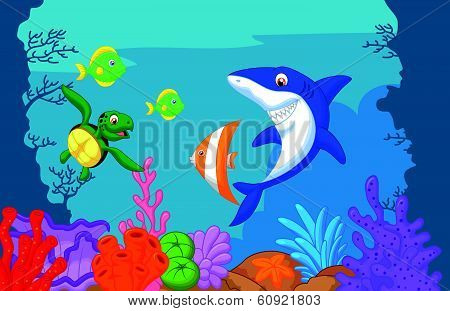 Sea life cartoon collection