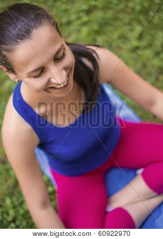 Girl Practicing Yoga And Meditation