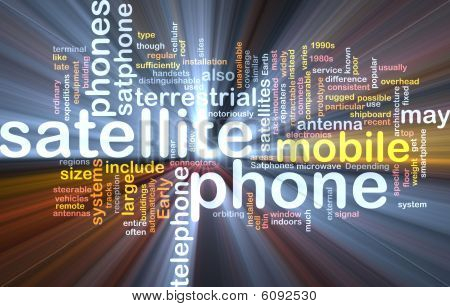 Satelitní telefon slovo mrak zářící