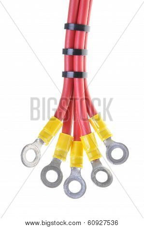 Electric cables with insulated ring terminal lug