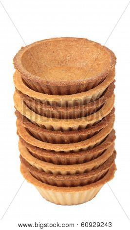 Stack Of Empty Tartlets On White
