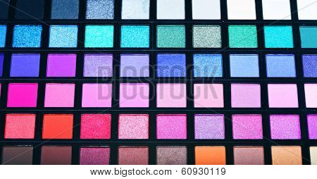 multicolored eye shadows. studio shot. 