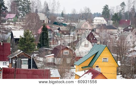 Suburb Dacha Settlement In Russia