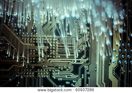 Connectivity.Fiber optic cables, fibre connection, telecomunications concept.