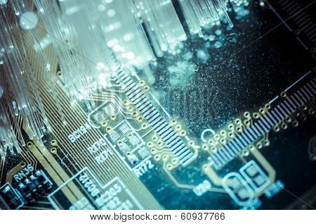 Connectivity.Fiber optic cables, fibre connection, telecomunications concept.